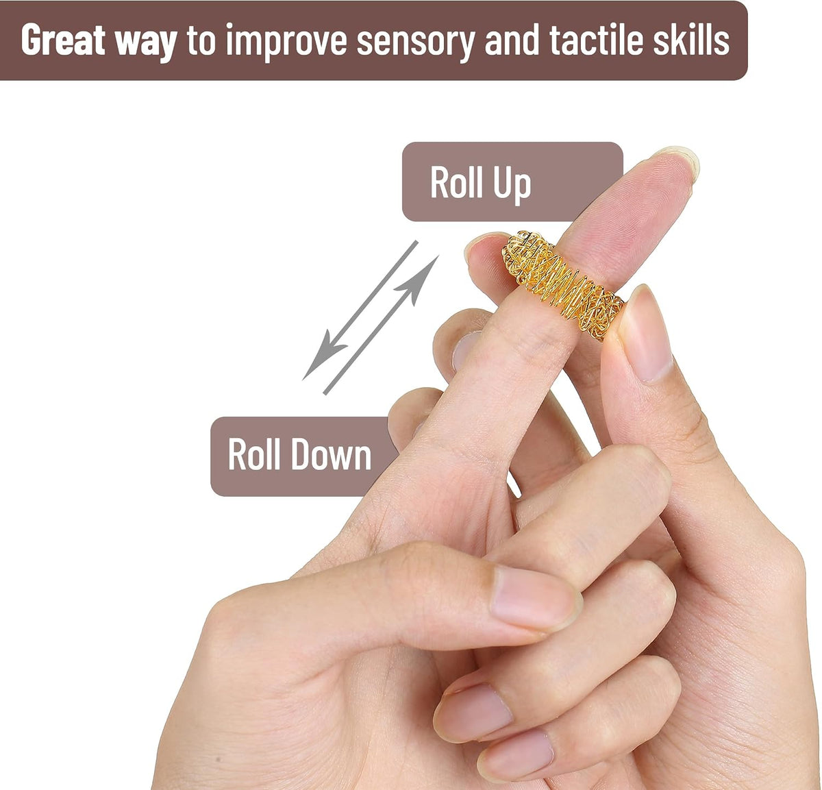 Spiky Sensory Fidget Rings – 10 Pack Stress Relief Rings