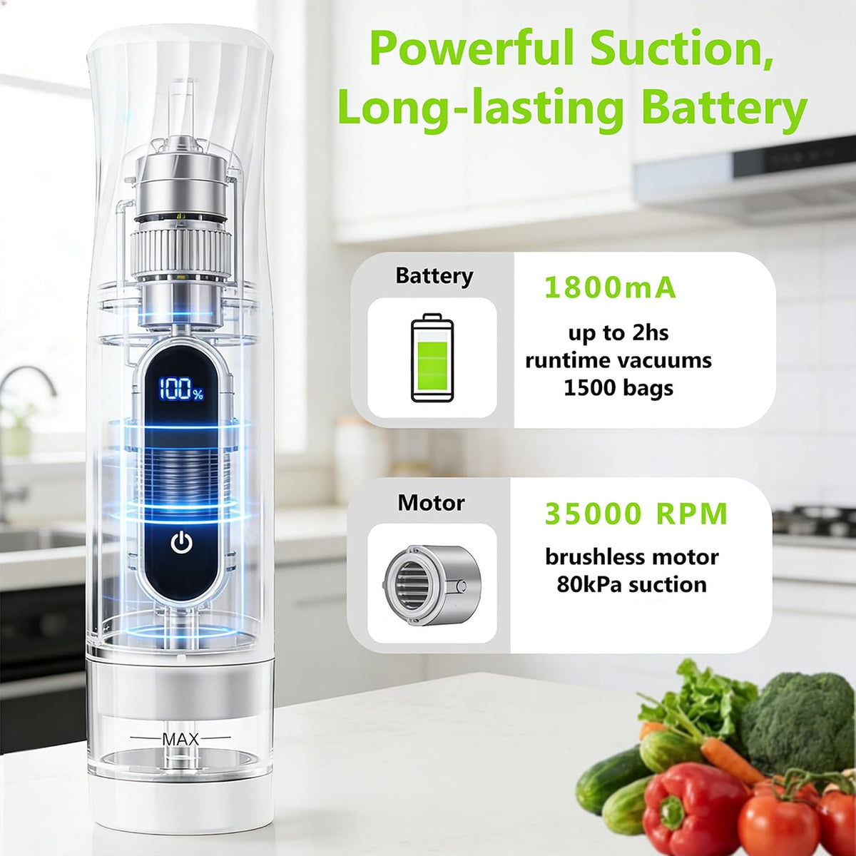 Portable Handheld Vacuum Sealer for Food Storage