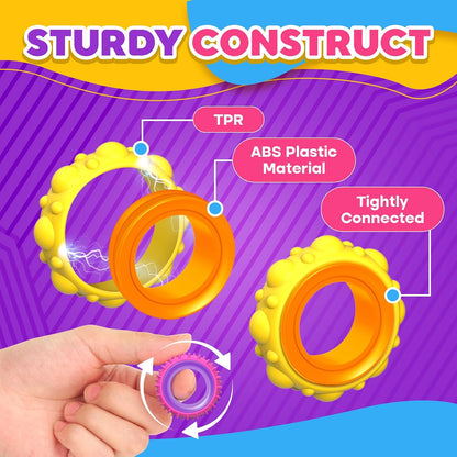12-Pack Sensory Fidget Rings for Kids – Finger Spinner Stress Relief Toys