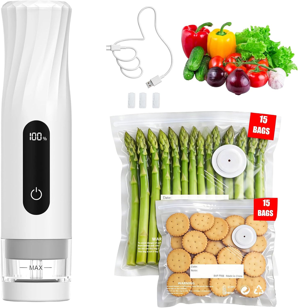 Portable Handheld Vacuum Sealer for Food Storage