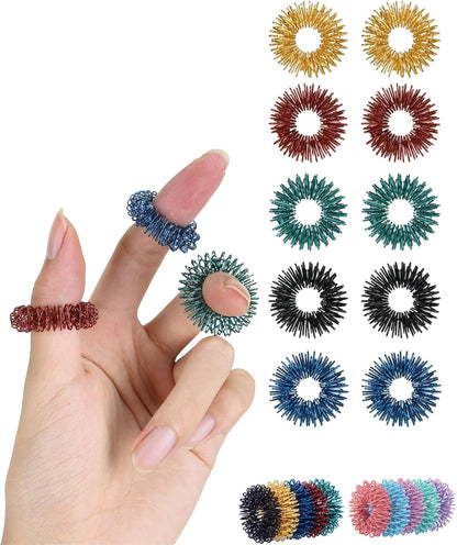 Spiky Sensory Fidget Rings – 10 Pack Stress Relief Rings