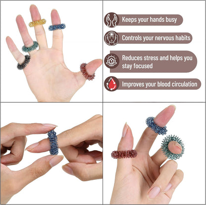 Spiky Sensory Fidget Rings – 10 Pack Stress Relief Rings