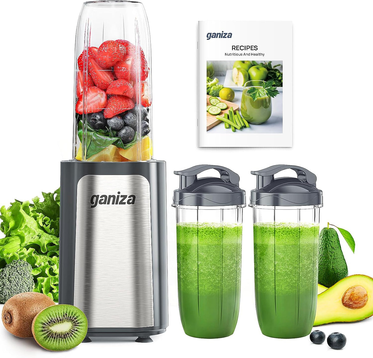 900W Personal Blender for Smoothies & Shakes with 3 Cups