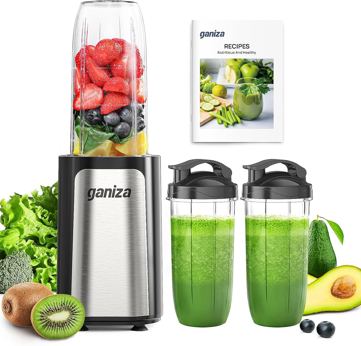 900W Personal Blender for Smoothies & Shakes with 3 Cups