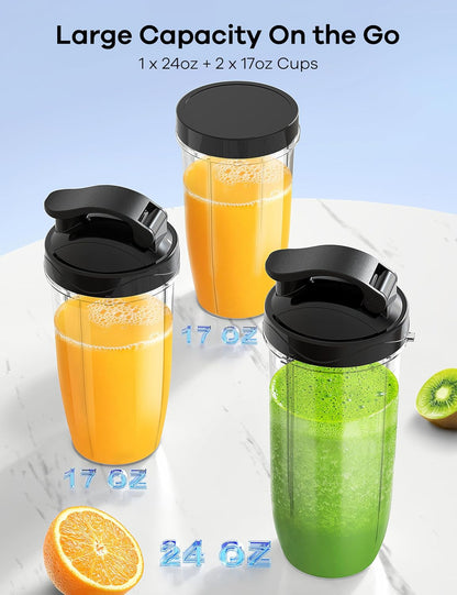 900W Personal Blender for Smoothies & Shakes with 3 Cups
