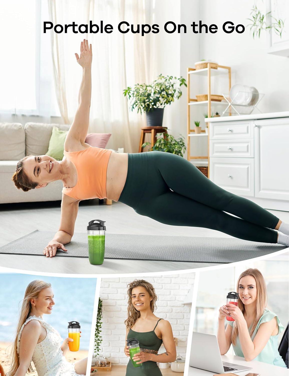 900W Personal Blender for Smoothies & Shakes with 3 Cups
