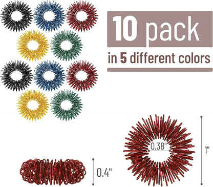 Spiky Sensory Fidget Rings – 10 Pack Stress Relief Rings